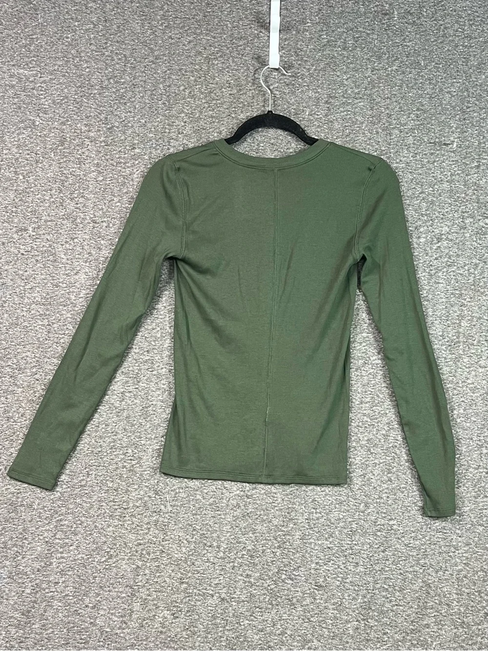 Everlane The Luxe Rib Henley Dark Forest Supima Cotton Size S NWOT